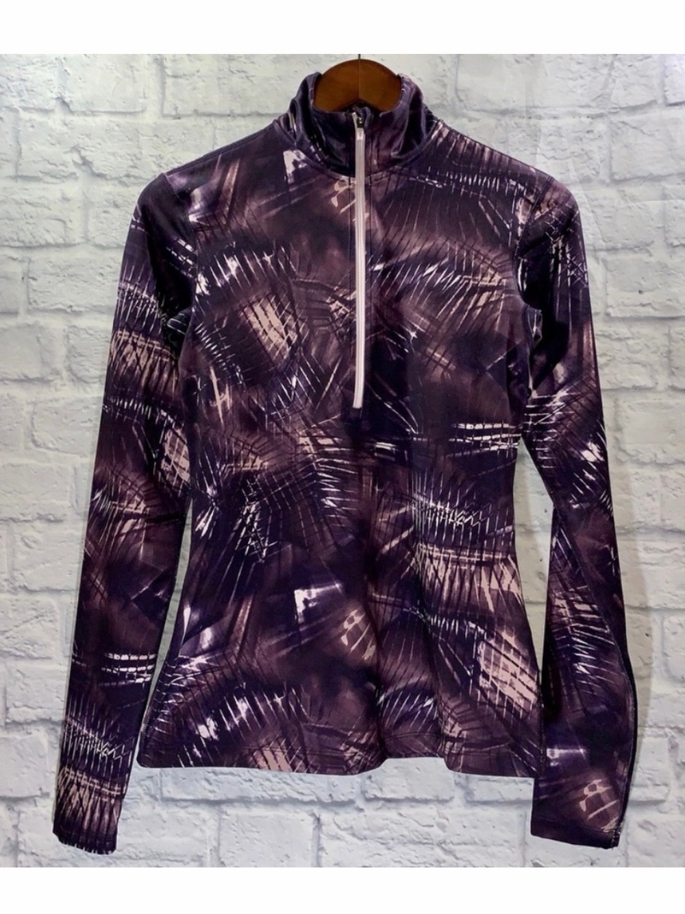 Nike Women's Purple Abstract Quarter-Zip Pullover
